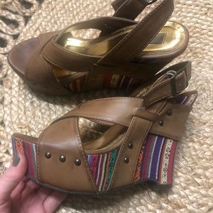 Not Rated Boho Style Wedges. Worn one time.